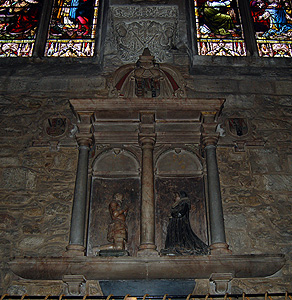 Radcliffe monument at the east end of the chancel February 2012